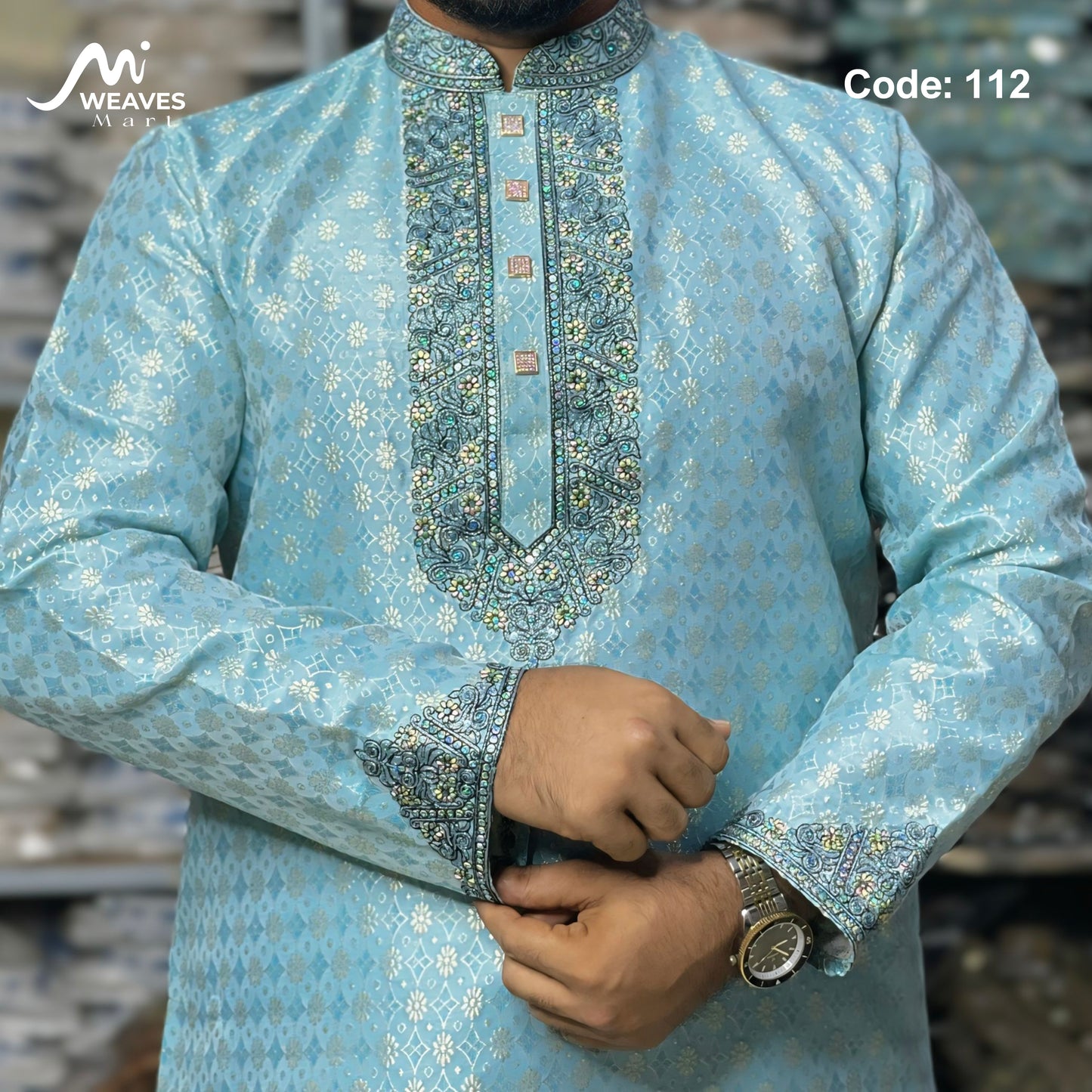 লাক্সারি কাতান কাপড়ের রাজকীয় পাঞ্জাবি – 112