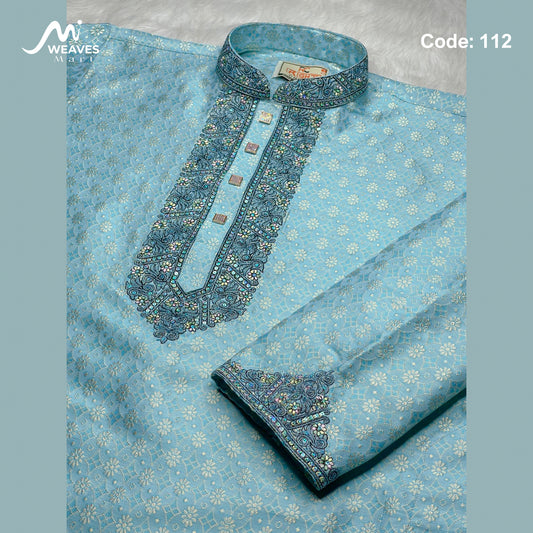 লাক্সারি কাতান কাপড়ের রাজকীয় পাঞ্জাবি – 112