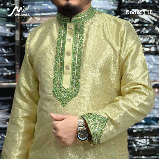 লাক্সারি কাতান কাপড়ের রাজকীয় পাঞ্জাবি – 116