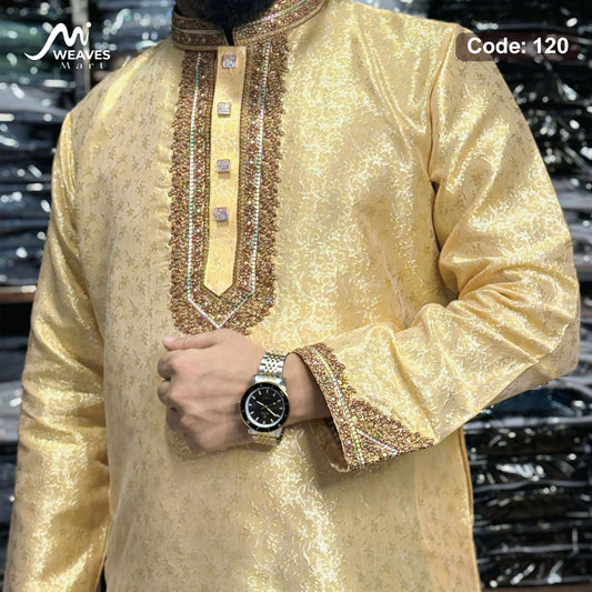 লাক্সারী কাতান কাপড়ের রাজকীয় পাঞ্জাবি – 120