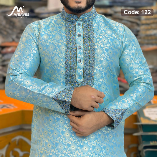 লাক্সারী কাতান কাপড়ের রাজকীয় পাঞ্জাবি – 122