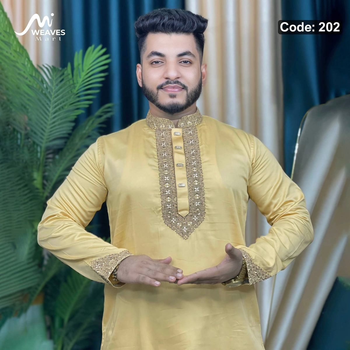 সাটন সুতি কাপড়ের পাঞ্জাবি - 202