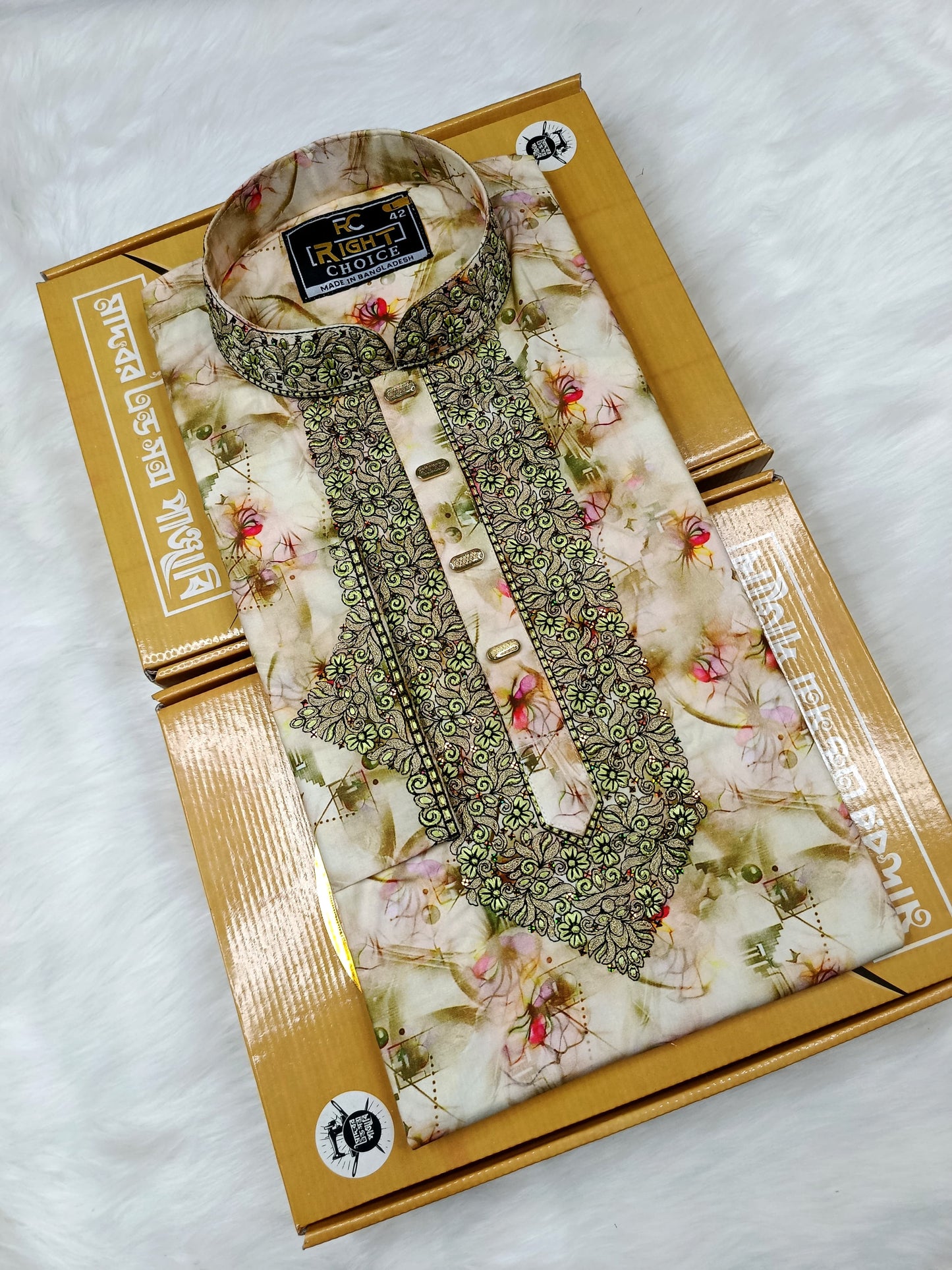 Digital Print Panjabi – Soft Cotton with Stylish Prints - 340
