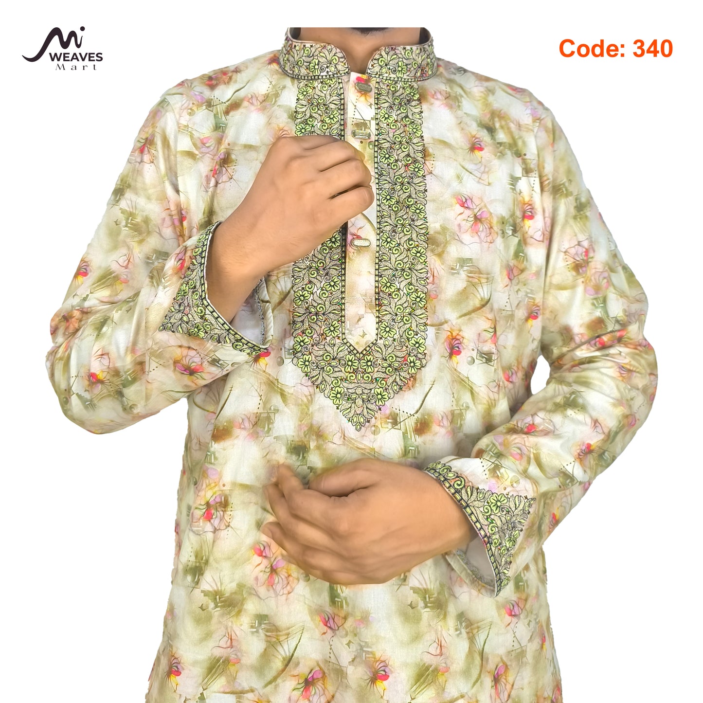 Digital Print Panjabi – Soft Cotton with Stylish Prints - 340
