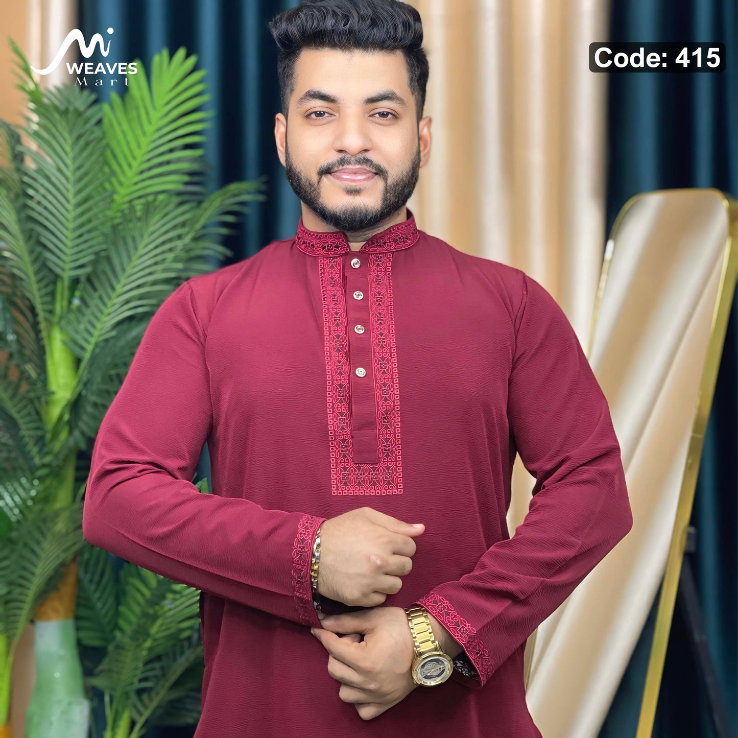 প্রিমিয়াম চায়না জাফরান পাঞ্জাবি কোড- 415