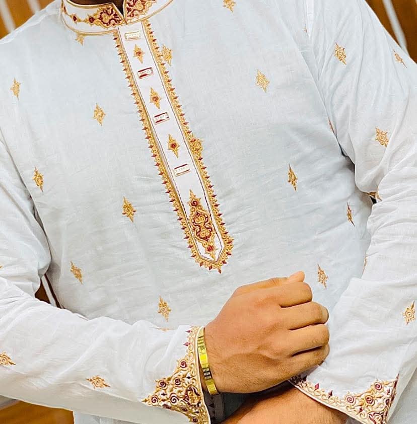 অরজিনিয়াল আদি ধুতি টিস্যু সুতি পাঞ্জাবি - 270