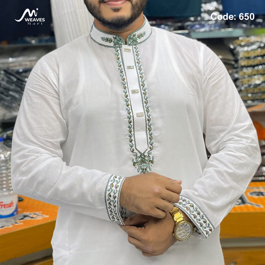 ধুতি সুতি টিস্যু সফট  সিম্পল পাঞ্জাবি - 650