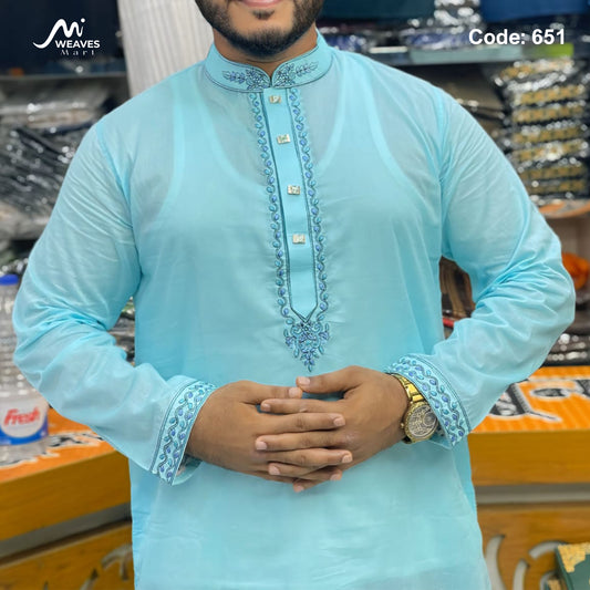 ধুতি সুতি টিস্যু সফট  সিম্পল পাঞ্জাবি - 651