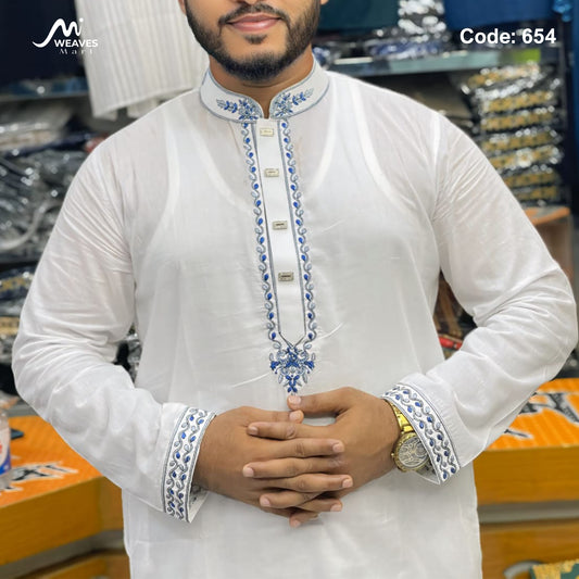 ধুতি সুতি টিস্যু সফট  সিম্পল পাঞ্জাবি - 654