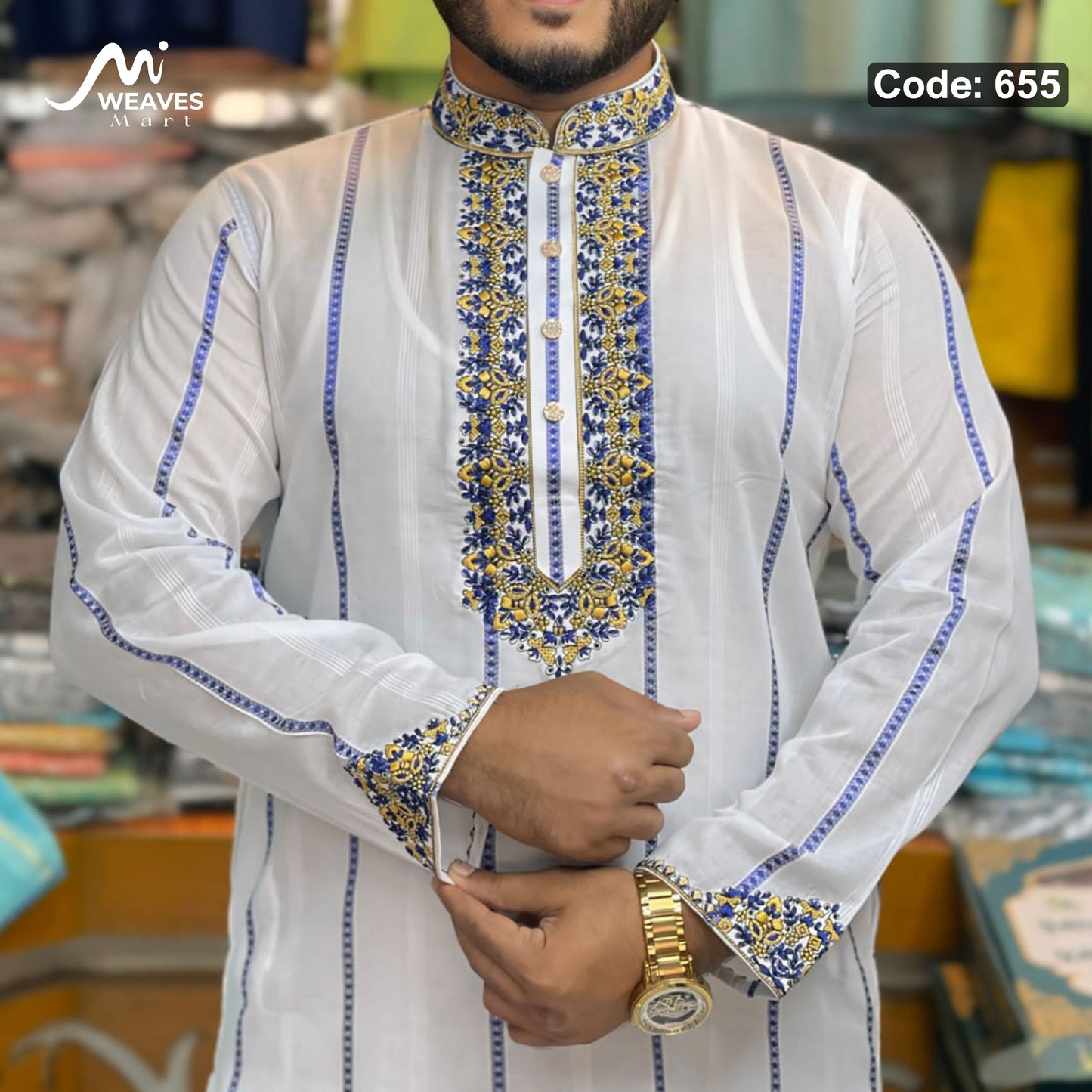 অরজিনিয়াল ধুতি সুতি টিস্যু সফট পাঞ্জাবি - 655