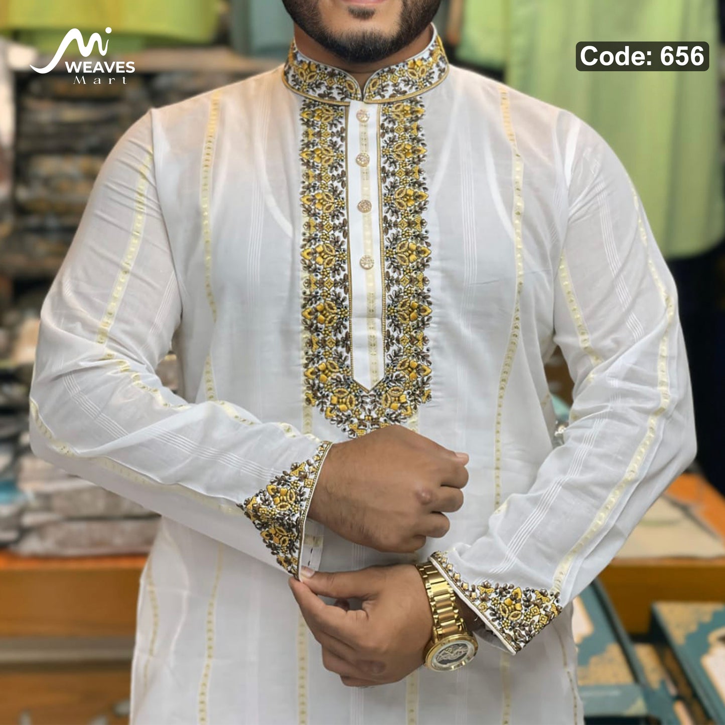 অরজিনিয়াল ধুতি সুতি টিস্যু সফট পাঞ্জাবি - 656