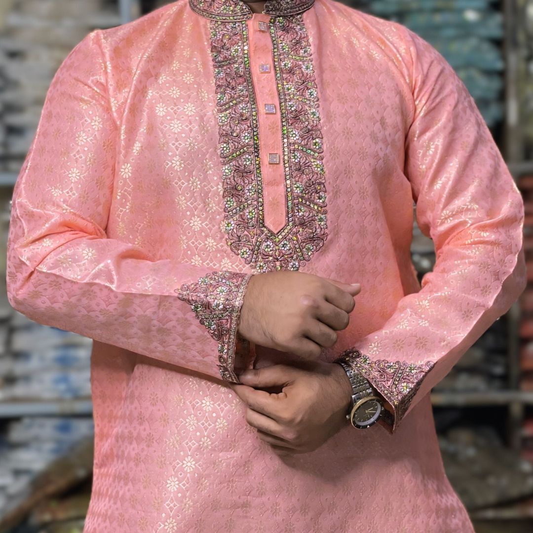 লাক্সারি কাতান কাপড়ের রাজকীয় পাঞ্জাবি – 114