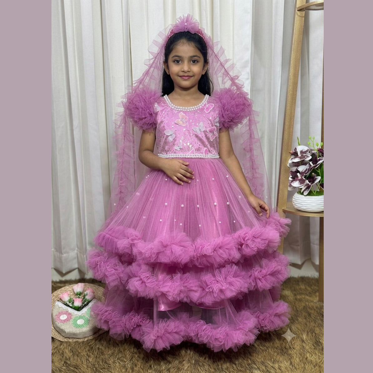 Baby Mauve Pink Princess Dress – 756