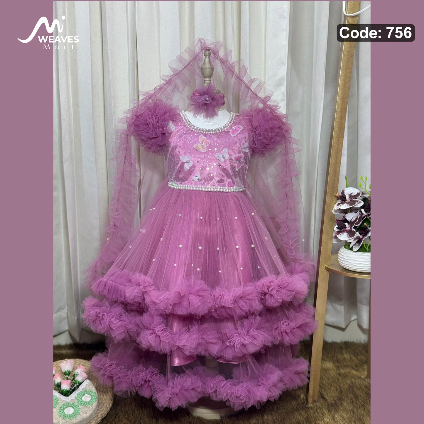 Baby Mauve Pink Princess Dress – 756