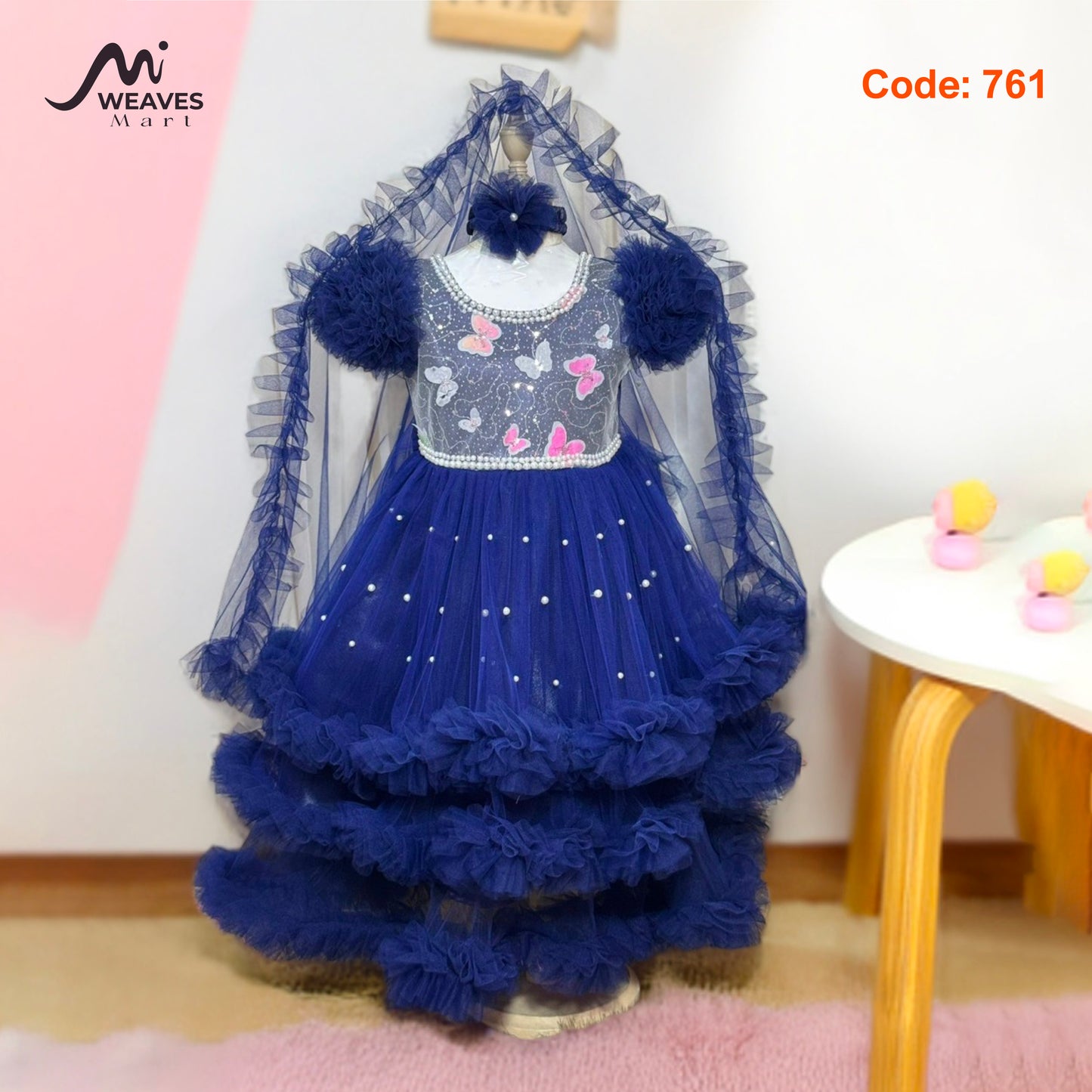 Baby Royal Blue Princess Dress - 761