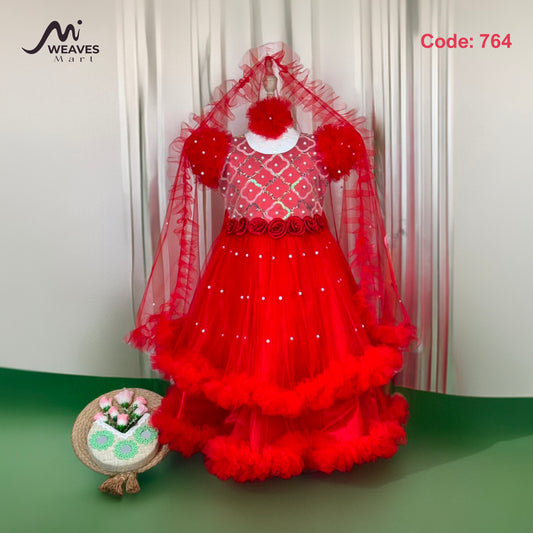 Baby Royal Red Princess Dress - 764