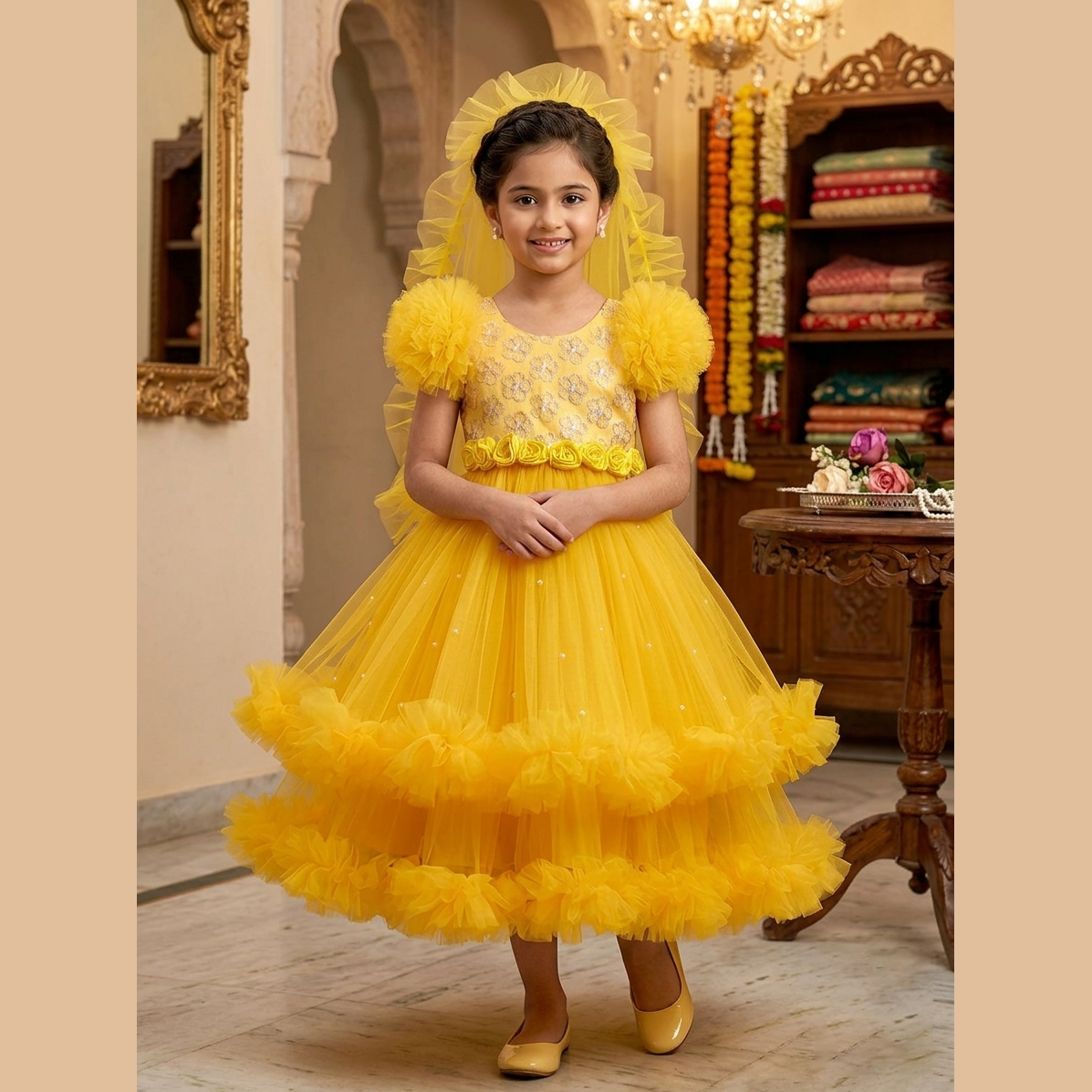 Baby Sunflower Yellow Princess Dress - 774