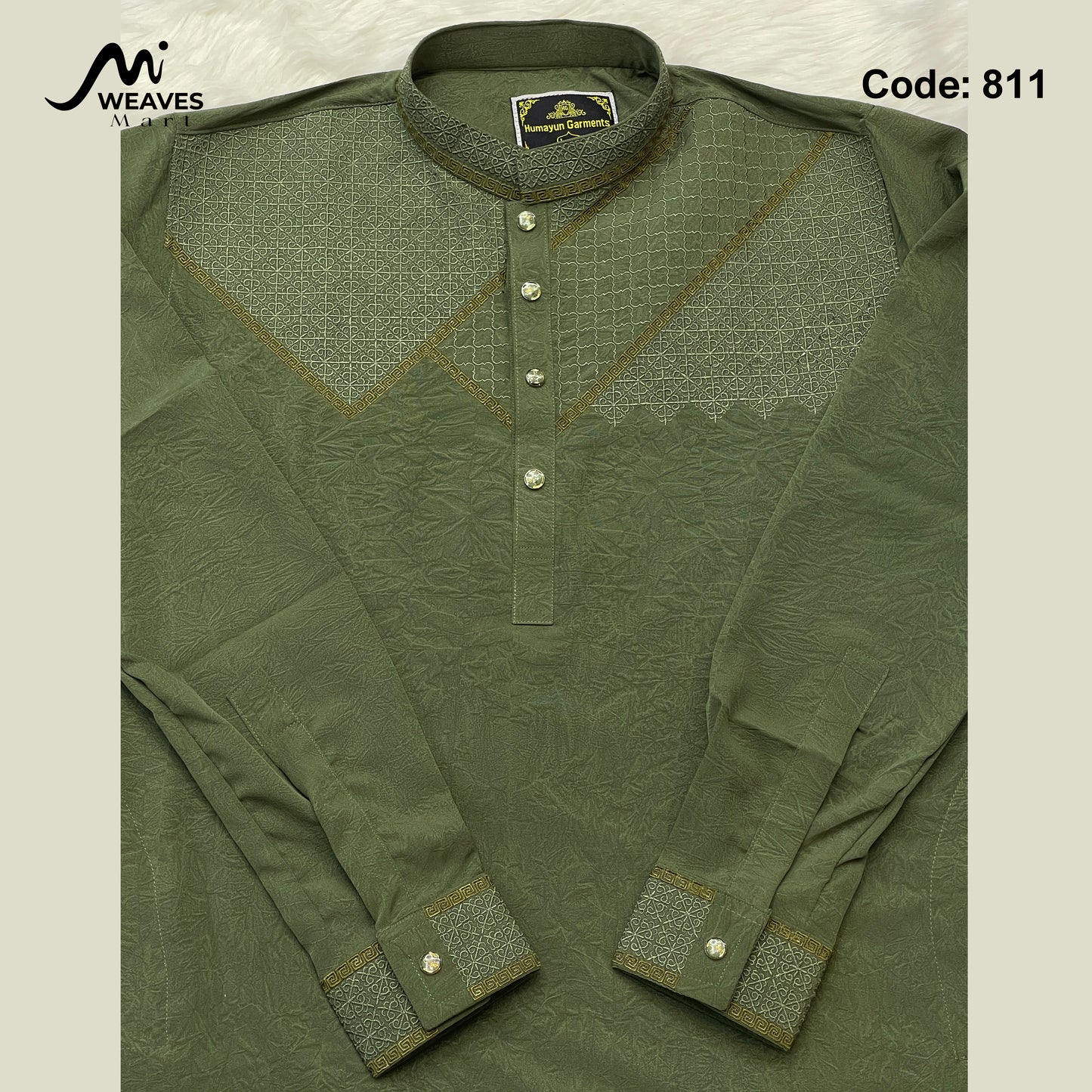 চায়না স্টিজ  এমব্রডারি সুতি পাঞ্জাবি - 811