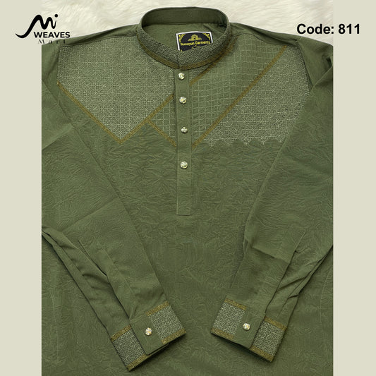 চায়না স্টিজ  এমব্রডারি সুতি পাঞ্জাবি - 811