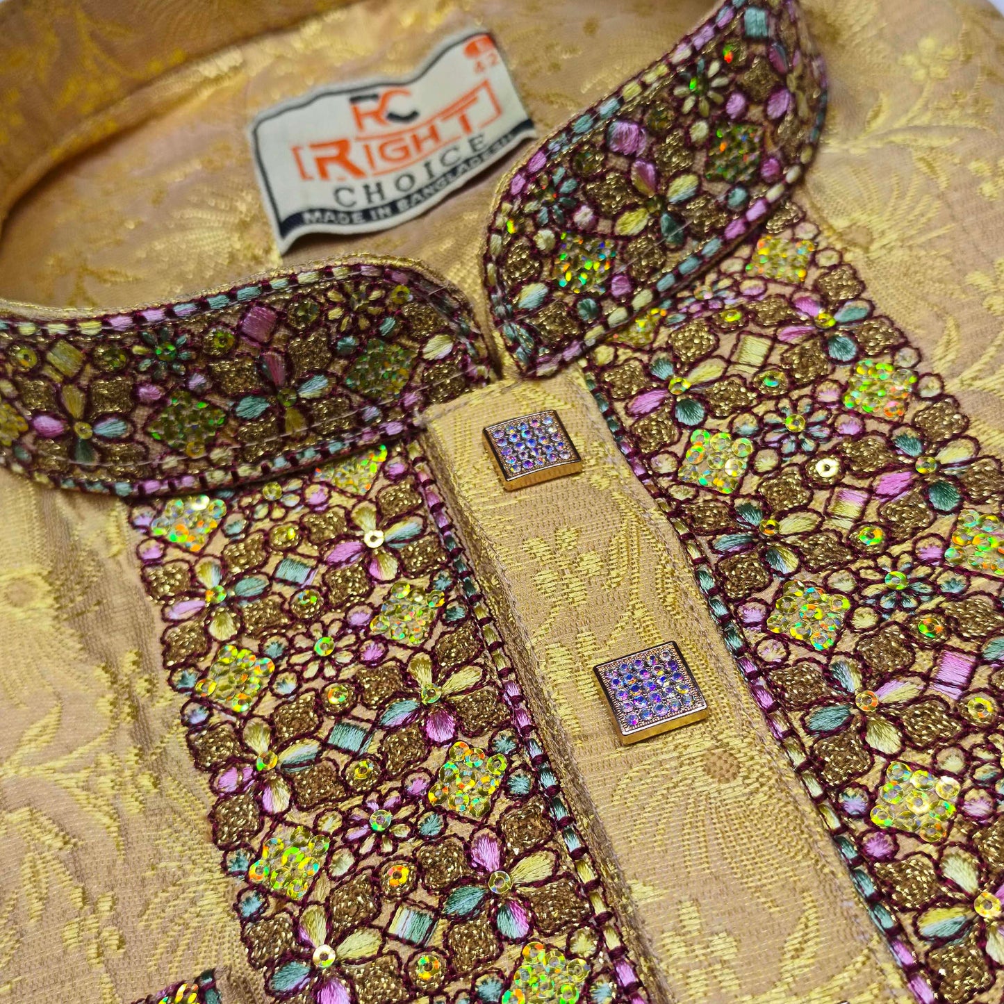 লাক্সারি কাতান কাপড়ের রাজকীয় পাঞ্জাবি - 843