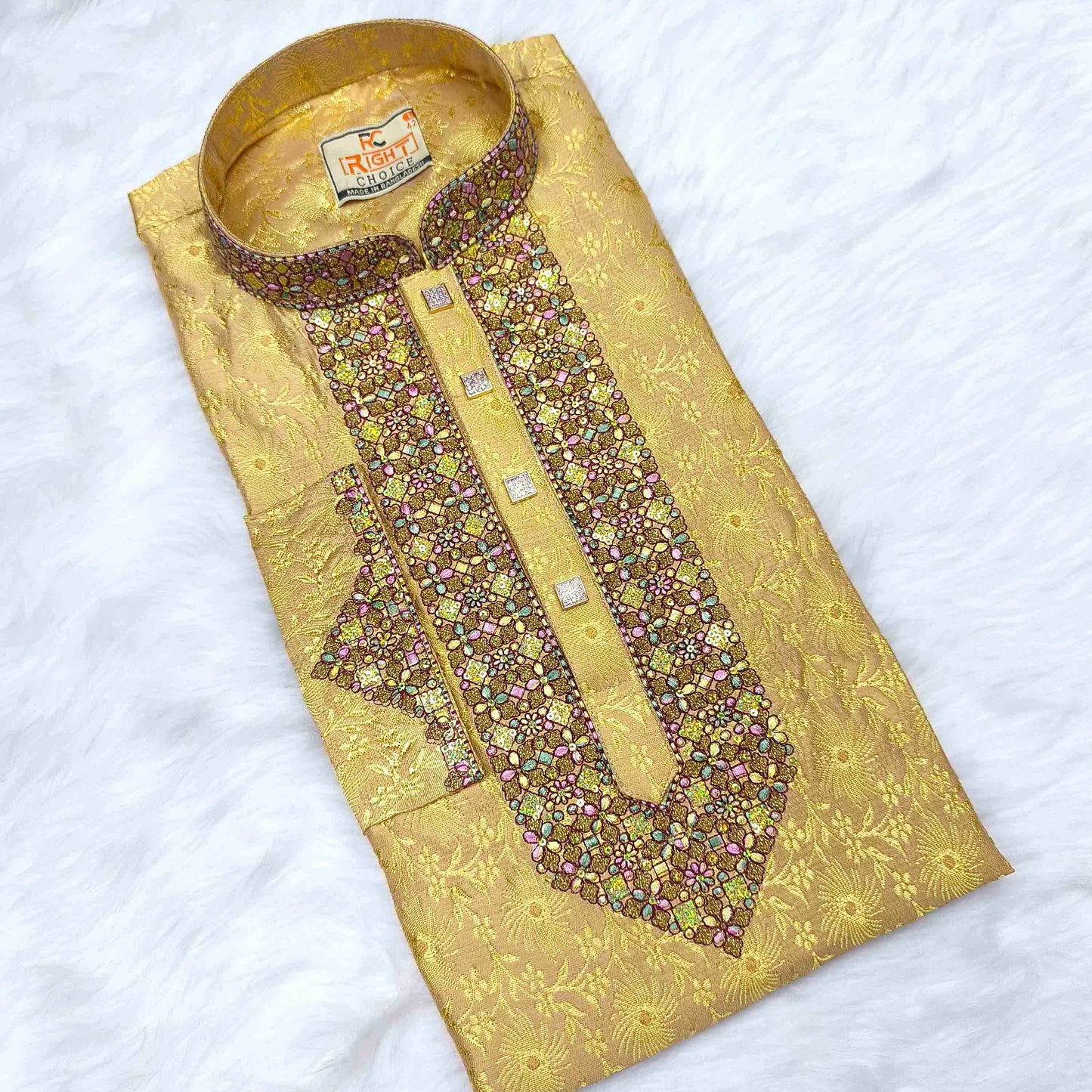 লাক্সারি কাতান কাপড়ের রাজকীয় পাঞ্জাবি - 843