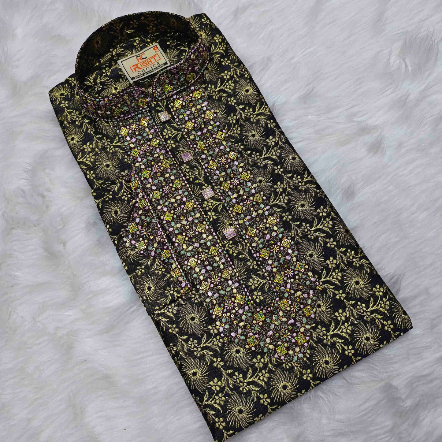 লাক্সারি কাতান কাপড়ের রাজকীয় পাঞ্জাবি - 844