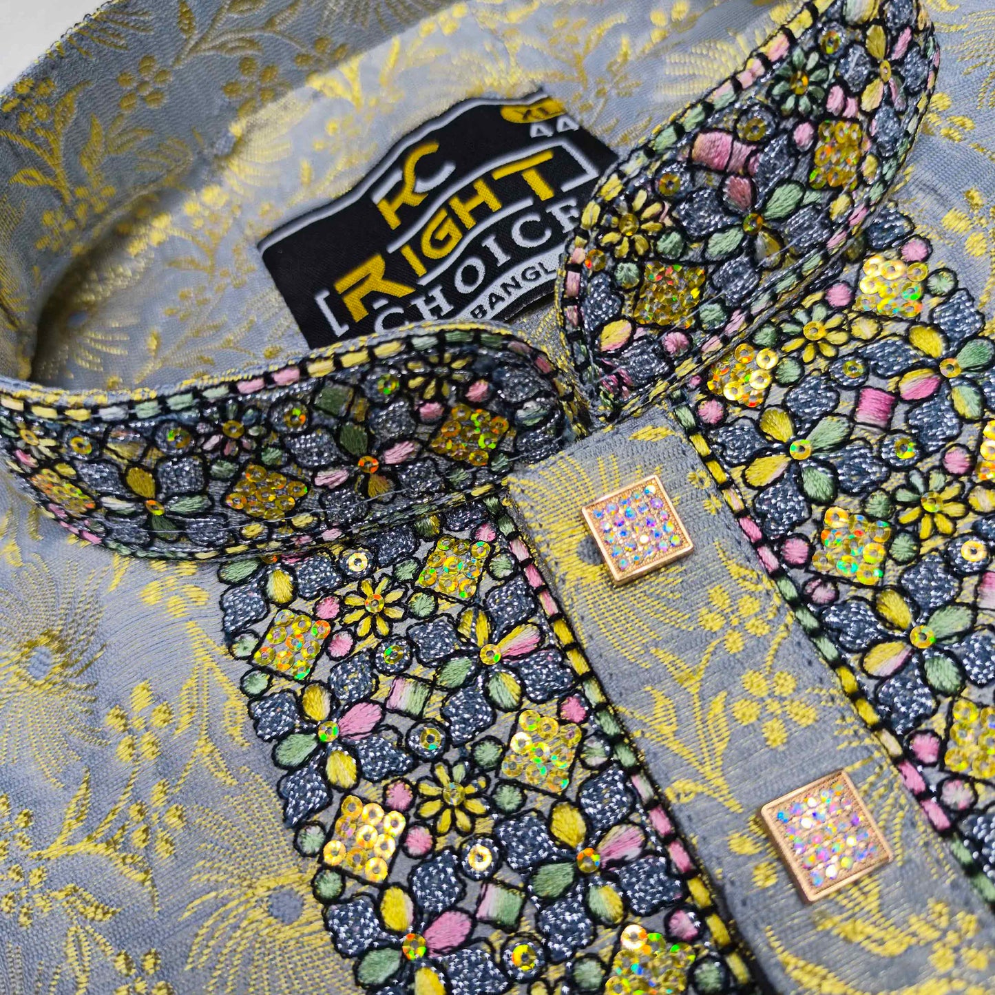 লাক্সারি কাতান কাপড়ের রাজকীয় পাঞ্জাবি - 845