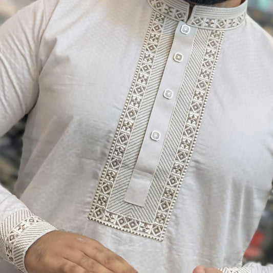 লাক্সারী প্রিমিয়াম সুতি জলছাপ পাঞ্জাবি - 92