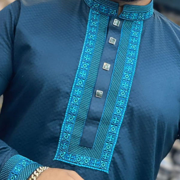 লাক্সারী প্রিমিয়াম সুতি জলছাপ পাঞ্জাবি - 95