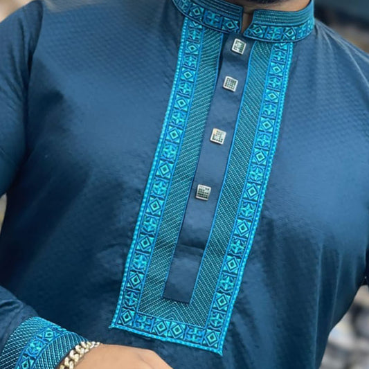 লাক্সারী প্রিমিয়াম সুতি জলছাপ পাঞ্জাবি - 95