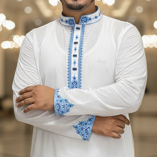 অরজিনিয়াল আদি ধুতি টিস্যু সুতি পাঞ্জাবি - 409
