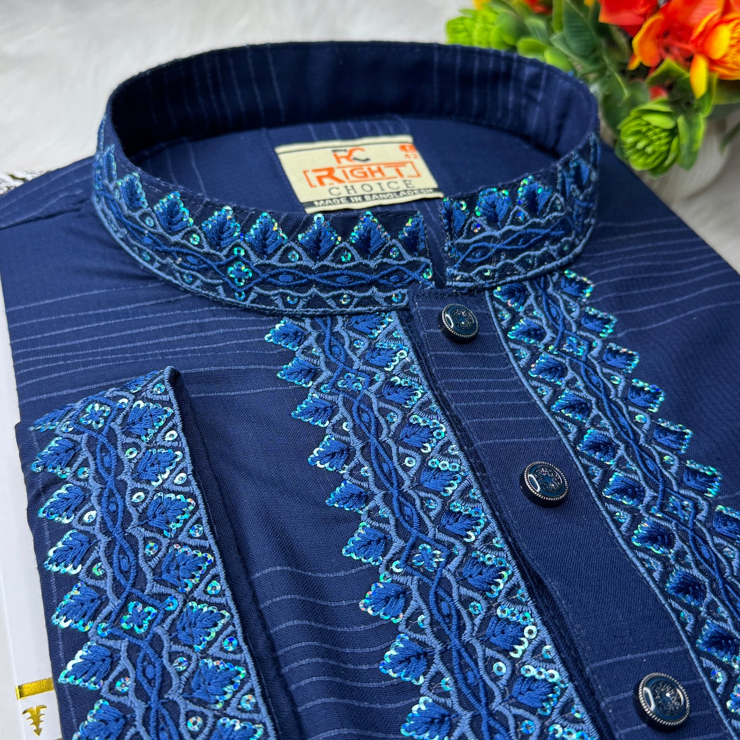 প্রিমিয়াম সুতি সিকুয়েন্স পাঞ্জাবি - 82