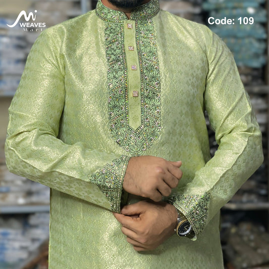 লাক্সারি কাতান কাপড়ের রাজকীয় পাঞ্জাবি – 109