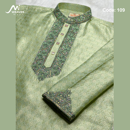 লাক্সারি কাতান কাপড়ের রাজকীয় পাঞ্জাবি – 109