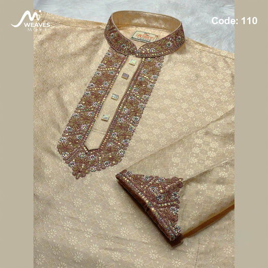 লাক্সারি কাতান কাপড়ের রাজকীয় পাঞ্জাবি – 110