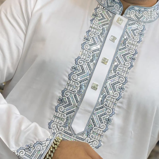 প্রিমিয়াম সাটন সুতি এমব্রডারি পাঞ্জাবি - 132