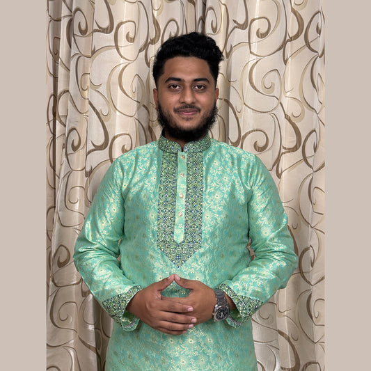 প্রিমিয়াম  কাতান পাঞ্জাবি ও রয়্যাল কটি সেট Code: 181