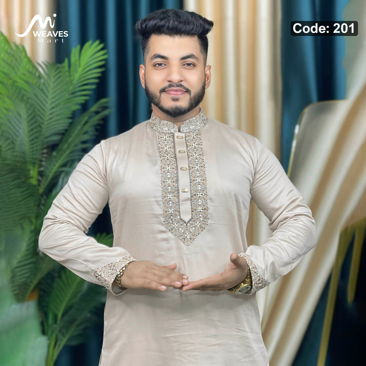 সাটন সুতি কাপড়ের পাঞ্জাবি - 201