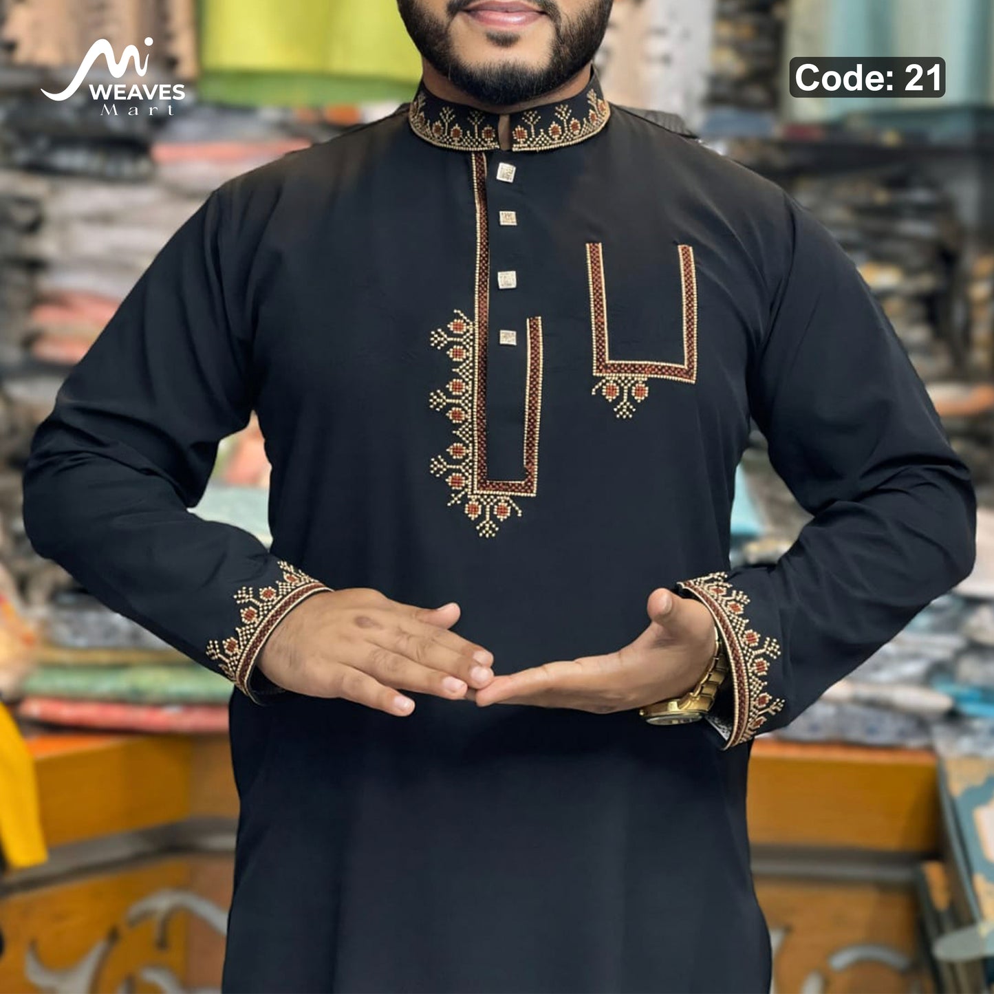 স্টিজ ভাংচুর কটন ট্রেন্ডিং আরামদায়ক পাঞ্জাবি - 21