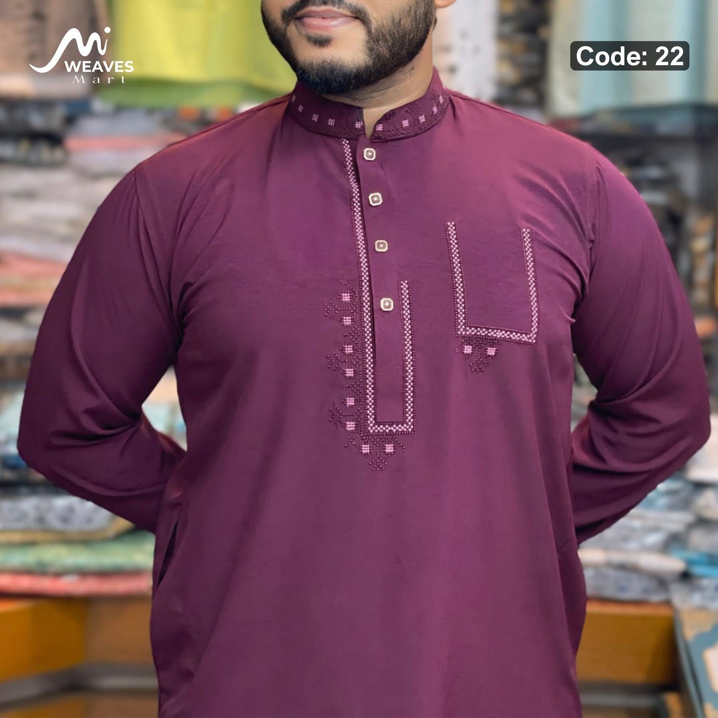 স্টিজ ভাংচুর কটন ট্রেন্ডিং আরামদায়ক পাঞ্জাবি - 22