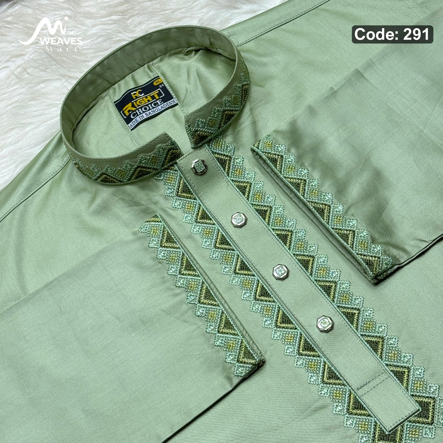 ইন্ডিয়ান অরজিনিয়ান আরামদায়ক সাটন কটন পাঞ্জাবি কোড - 291