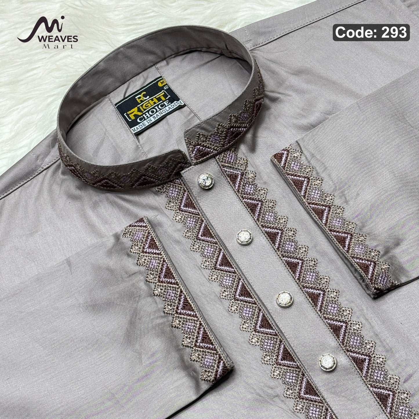 ইন্ডিয়ান অরজিনিয়ান আরামদায়ক সাটন কটন পাঞ্জাবি কোড - 293