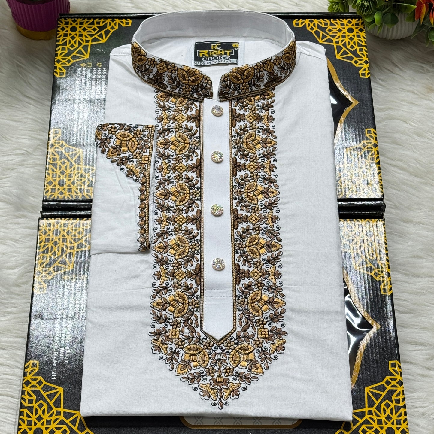 আদি ধুতি টিস্যু সুতি আরামদায়ক পাঞ্জাবি কোড - 29