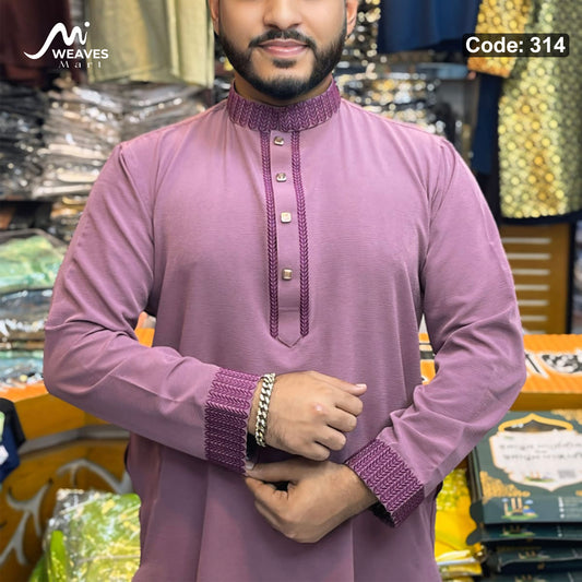 জাফরান স্টিজ এমব্রডারি পাঞ্জাবি কোড - 314