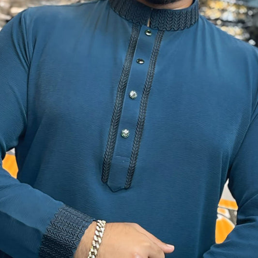 জাফরান স্টিজ এমব্রডারি পাঞ্জাবি কোড - 315