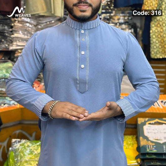 জাফরান স্টিজ এমব্রডারি পাঞ্জাবি কোড - 316