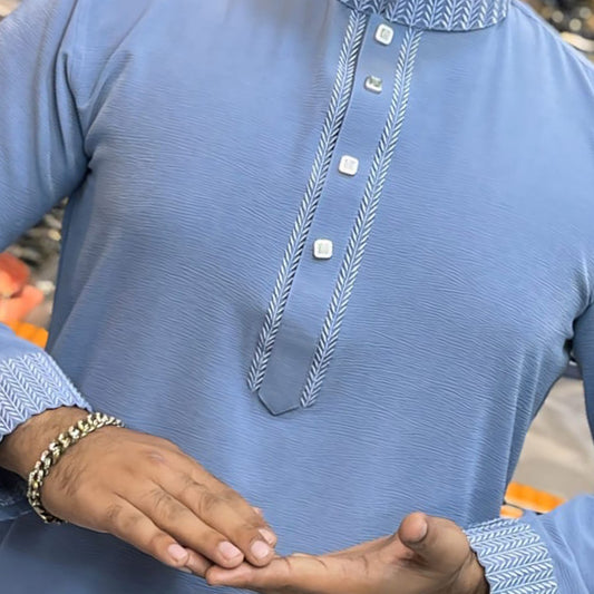 জাফরান স্টিজ এমব্রডারি পাঞ্জাবি কোড - 316