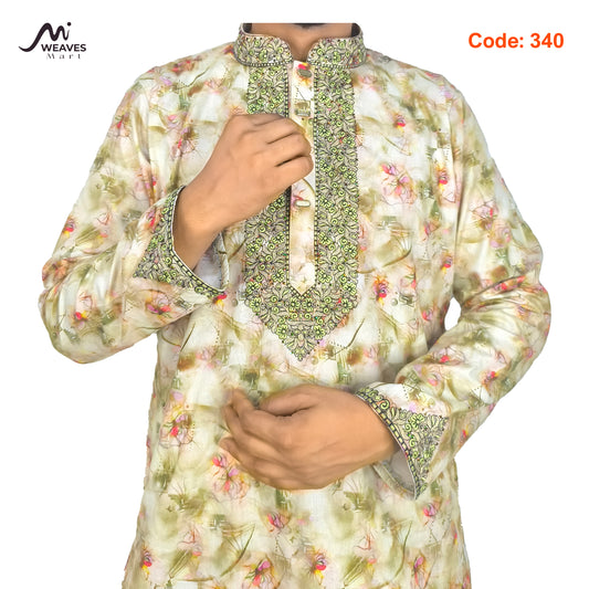 Digital Print Panjabi – Soft Cotton with Stylish Prints - 340