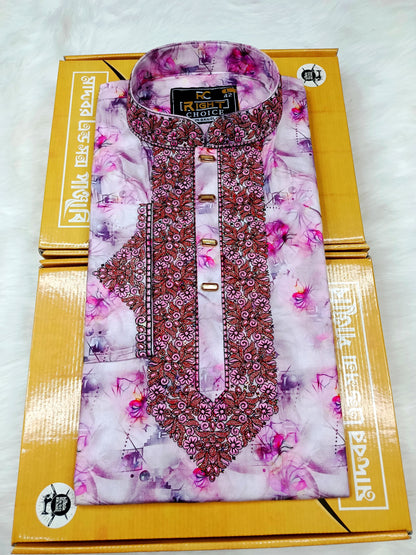 Digital Print Panjabi – Soft Cotton with Stylish Prints - 341