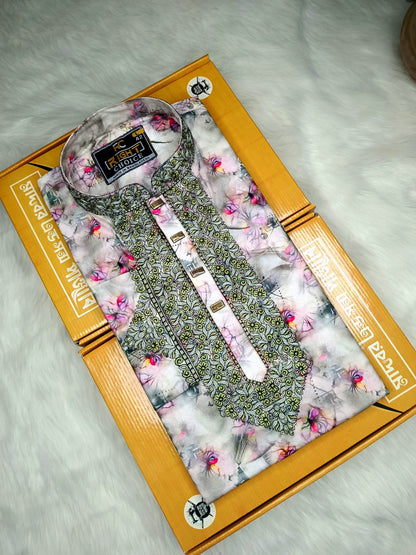 Digital Print Panjabi – Soft Cotton with Stylish Prints - 342